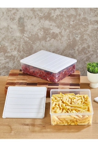 Selka Home 2 Adet 4 Lt. Nora Organizer  Buzdolabı Buzluk Düzenleyici Saklama Kabı