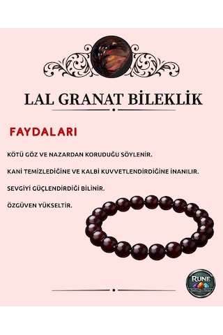 Lal Granat Doğaltaş Bileklik Diğer