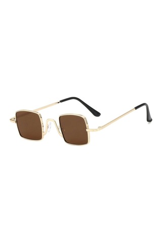Orzo Kare Unisex Retro Güneş Gözlüğü Kahverengi