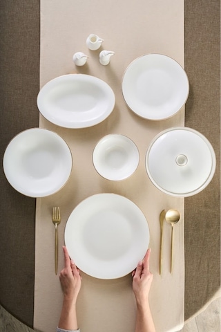 Karaca  Fine Pearl Fame 55 Parça 12 Kişilik Yemek Takımı Gold