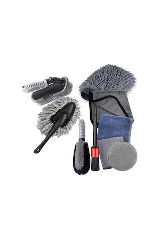 Polham 9 Parçalı Araba, Motorsiklet İçin Detaylı Temizleme Seti, Oto Bakım Seti, Mikrofiber Set