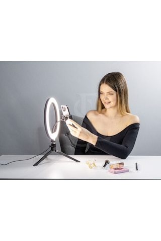 Ensiga Masa Ayaklı 10 Inç Led Ring Lıght Influencer Youtuber Tiktok Telefon Tutucu Makyaj Işığı