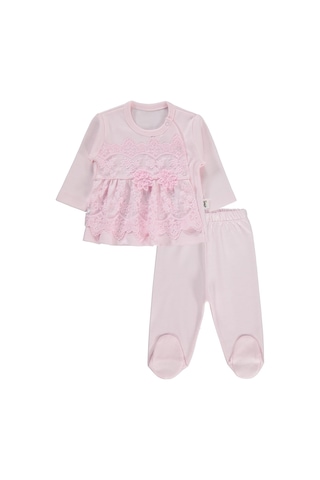 Civil Baby Fırfır Tüllü 1-9 Ay Pijama Takımı - Pembe
