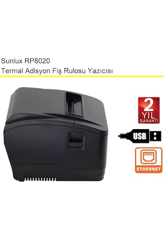 Sunlux Rp8020 Adisyon Rulo Fiş Yazıcısı Kağıt Genişiliği:80 Mm