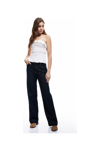 Koton Pamuklu Fırfırlı Gipeli Straplez Yaka Kolsuz Crop Bluz Beyaz 5sal30048ıw Beyaz