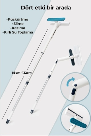 Cam Silme Aparatı Çok Fonksiyonlu 4'ü 1 Arada Cam Sileceği Beyaz