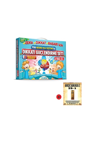 Adeda 4 Yaş Dikkati Güçlendirme Seti + Kişiye Özel İsimli Ahşap Harry Potter Kitap Ayracı