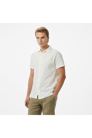 Nautica Erkek Ekru Classic Fit Polo Düz K55323t Krem