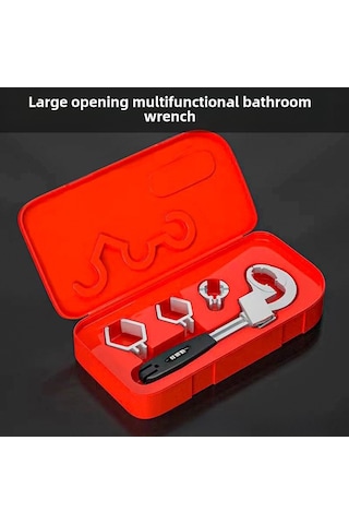 Geeksen Banyo Ve Lavabo Montajı İçin Geniş Açılıklı Çok İşlevli Kısa Saplı Su Borusu Tamirat Anahtarı Kartlı