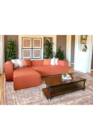 Nova 4 Modül Modüler L Köşe Koltuk Takımı Kiremit