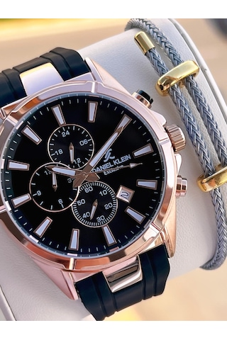 Daniel Klein Silikon Kordon İtalyan Tasarım Bileklik Hediyeli 2yıl Garantili Erkek Kol Saati 10691.4 Rose Gold