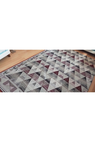 Algelsineve Keops Desen 6M2 Serme Halı Örtüsü, Savan, Pike Bordo - Krem