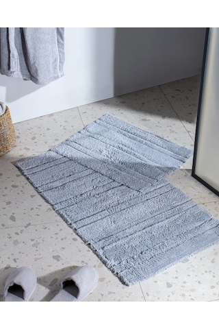 Madame Coco Chard 2'li Pamuklu Banyo Paspası - Gri 8684427185261 Gri