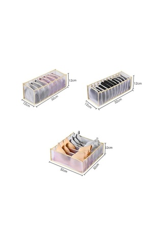 Tongxida 3'ü 1 Arada Çekmeceli İç Çamaşırı Kutusu, Bej Renk, Ev İçin Saklama Diğer