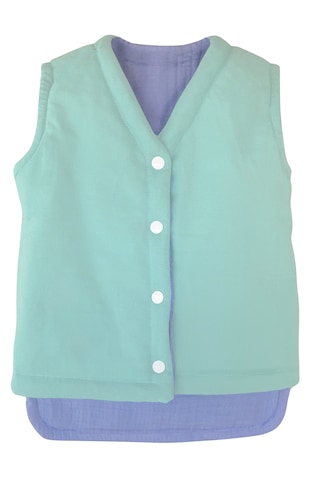 Müslin Bebek Yelek-hırka Organik 1 - 2 Yaş Mavi