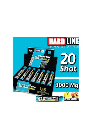 Hardline L-Karnitin 3000 Mg 30 MLx20 Ampül L-Carnitine 20 Shot