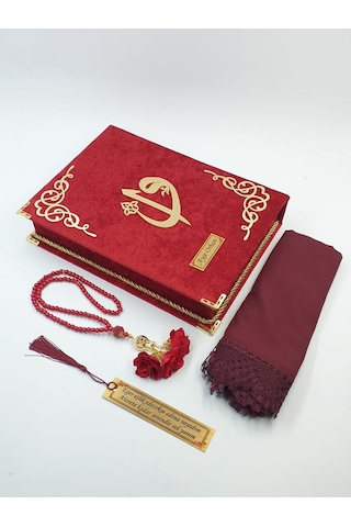 Kişiye Özel Kelime Mealli Kırmızı Reşal Kuranı Kerim Orta Boy+Tesbih-