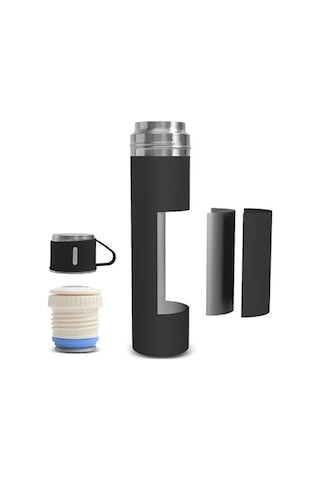 Karaca Thermosteel Nature Bardaklı Çelik Sızdırmaz Termos Siyah 550 ml