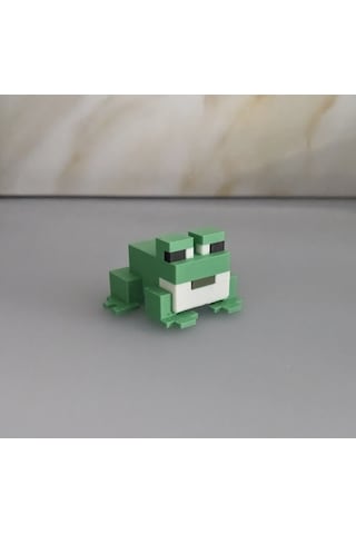Minecraft Tarzı Dekoratif Kurbağa Figürü Piksel Tasarım Mini Oy