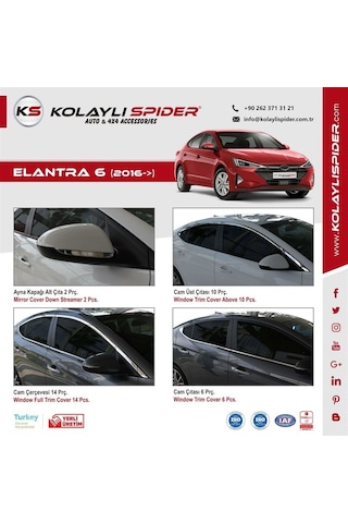 Hyundai Elantra 6 Ön Tampon Çıtası  Krom 2016-2019