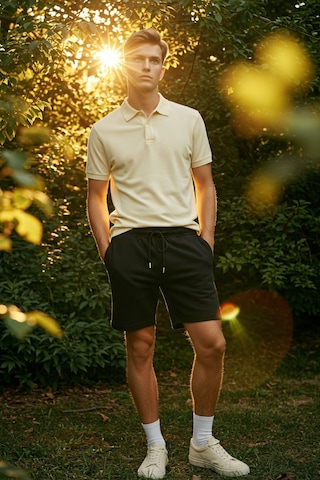 Erkek Yüksek Kalite Relax-fit Rahat Kesim %100 Pamuk Bağcıklı Siyah Düz Basic Şort Siyah