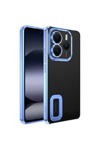 Redmi Note 14 5g Kılıf Kamera Korumalı Logo Gösteren Tchs Omega Kapak - Sierra Mavi Mavi