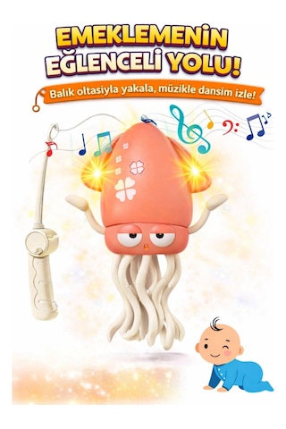 Dans Eden Şarjlı Müzikli Işıklı Ahtapot-emeklemeye Yardımcı Dansçı Kali Pembe