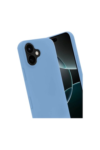Apple iPhone Uyumlu 17 Nano İçi Kadife Silikon - Mavi Renkli