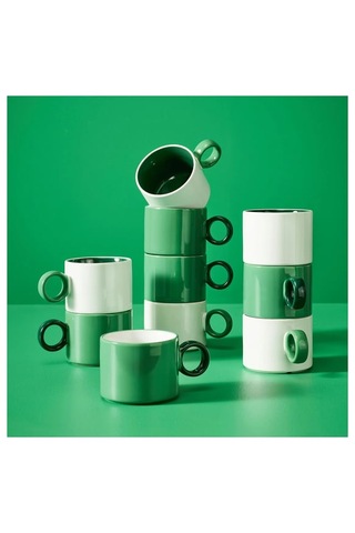 Ikea Pıggål Beyaz-yeşil 30 Cl Kupa Seti 2 Adet Beyaz - Yeşil