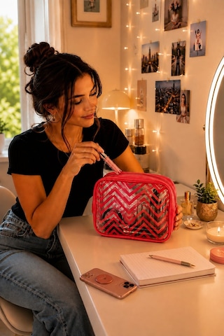 4 Bölmeli Makyaj Çantası Kozmetik Makyaj Bavul Seti Bakım Seyahat Makyaj Kozmetik Organizer Çanta