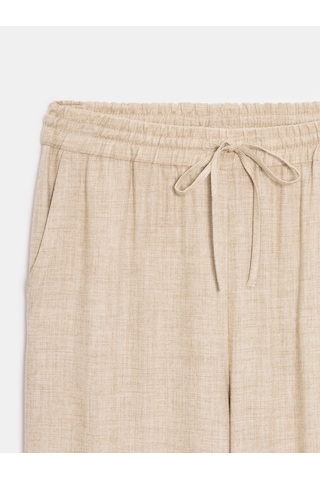 Dilvin 72225 Beli Lastikli Dökümlü Pantolon-bej Bej