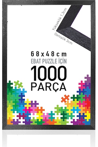 Sar Puzzle Çerçevesi Siyah 1000 Parça İçin Ebat 68x48cm