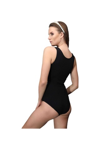Mbb E-ticaret Elit Life Geniş Askılı Kadın Dikişsiz Çıtçıtlı Slip Body Siyah 878