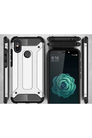 Noktaks - Xiaomi Uyumlu Xiaomi Mi A2 Lite - Kılıf Çift Katman Zırh Tank Crash Military Kapak - Gold T6481 Gold