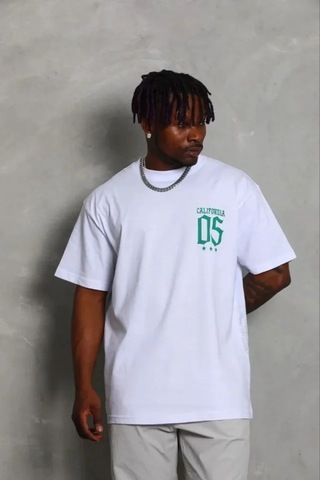 DefyModa Erkek Baskılı T-shirt Kısa Kol Bisiklet Yaka Regular Fit Rahat Kalıp Günlük Tişört - Beyaz