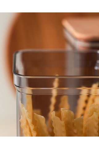 Madame Coco Ahşap Kapaklı 2100 ML Saklama Kabı 2'li Turuncu