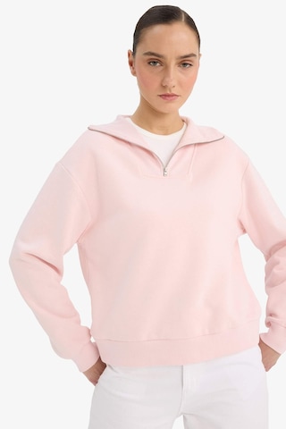 Defacto Regular Fit Yarım Fermuarlı Balıkçı Yaka Basic Düz Sweatshirt G4761ax25wnpn648 Pembe-pn648