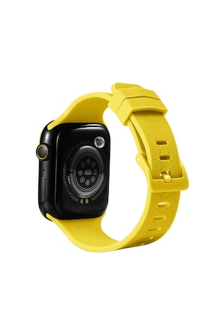 Ekılıf - Apple Uyumlu Watch 42mm - Kordon Silikon Kordon Krd-23 - Sarı