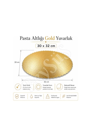Pasta Altlığı Gold Yuvarlak 30x32 Cm
