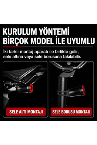 Akıllı Fren Sensörlü Bisiklet Arka Lambası
