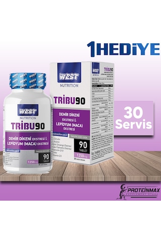 West Nutrition Tribu90 Demir Dikeni & Lepidyum 1250 Mg. 90 Tablet-Tribulus Pillbox Hap Kutusu