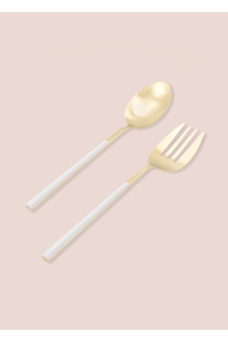 The Mia Bianco Salata Servis Takımı Gold 2 Parça Ckb0247 Gold