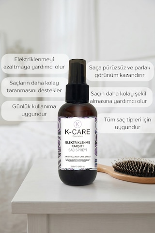 K K-care Cosmetics Elektriklenme Karşıtı Saç Spreyi 250 Ml