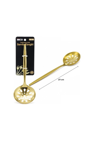 Metal Servis Kevgiri - 27 Cm - Gold Renk Diğer