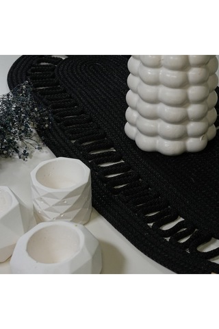 Zengin Design Home Zdh-804 Oval Runner Siyah