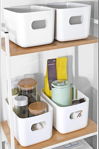 4'lü 3.5 Litre Beyaz Dolap Içi, Buzdolabı Düzenleyici, Banyo Organizer Sepet Beyaz