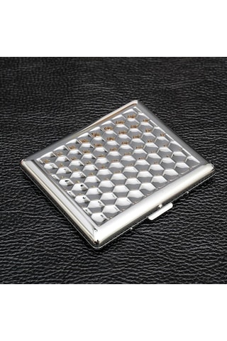 Giftbox Petek Desen Metal Sigara Tabakası