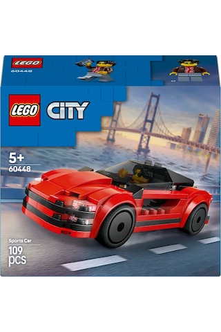 LEGO® City Kırmızı Spor Araba 60448 - 5 Yaş ve Üzeri Çocuklar için Yaratıcı Oyuncak Yapım Seti (109 Parça)