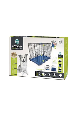 M-pets Voyager 2 Kapılı Köpek Kafesi Large Mavi 91x58x63 Cm 244-52028.03