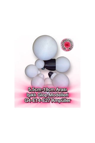 8cm Glop G4 Işıklı 220volt Dekoratif Çiçek İmalatı Pla Organik